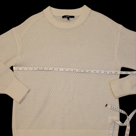 Quince Alpaca Wool Blend Diamond Stitch Creamy White Long Sleeve Jumper Sweater - Picture 6 of 10